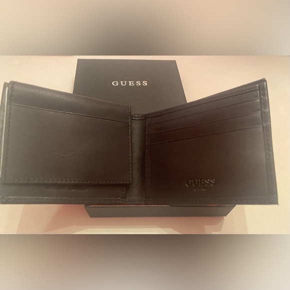 Guess Genuine Leather Wallet RFID Protection Black NWT - Picture 4 of 8